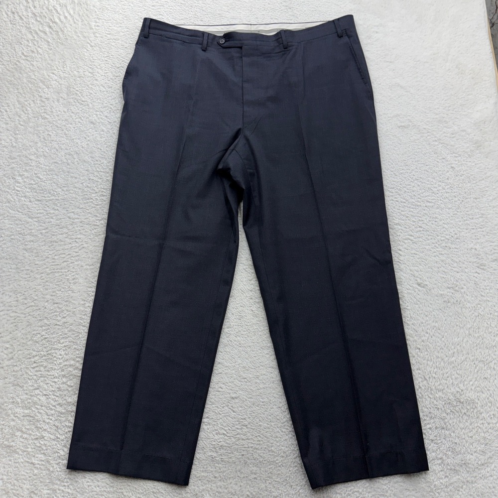 Canali 1934 Men Navy Blue 100% Pure Wool Dress Trouser IT 58 US 40 Made in Italy